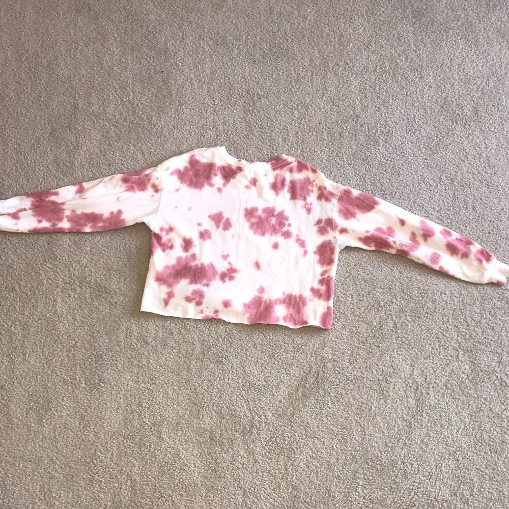 Hippie Rose Light Burgundy Tie-dye Pullover Sweatshirt